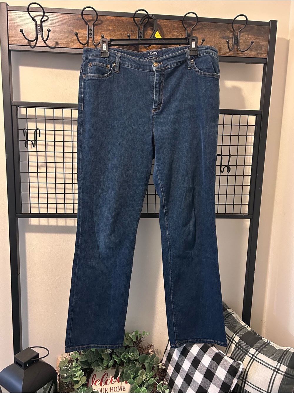 Chaps Women's Dark Blue Boot-Cut Jeans
